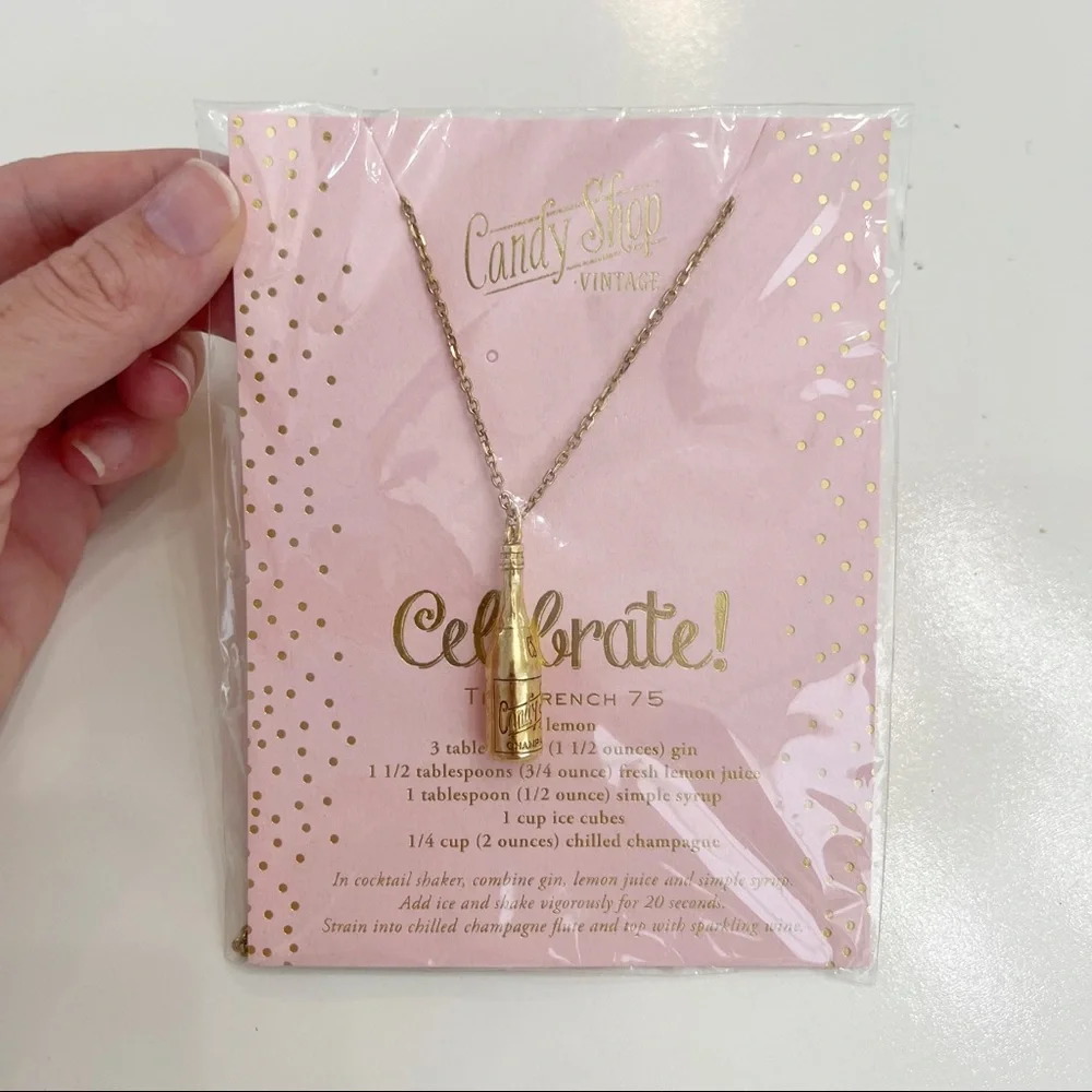 Candy Shop Vintage French 75 Pop the Bubbly Necklace Champagne Bottle